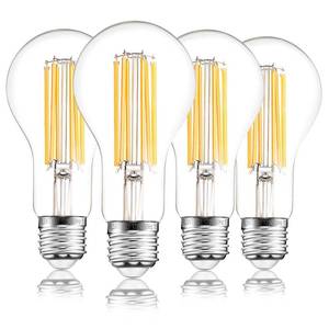 lot 14420 image: FLSNT 150W Equivalent A23 LED Light Bulbs, Efficient 17W, 2550Lumens, 2700K Soft White, CRI82, E26 Medium Base LED Filament Light Bulbs, Clear Glass, 4 Pack, Non-Dimmable