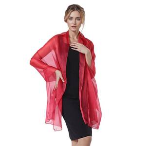 lot 14442 image: Qidekjjt Women Sheer Crepe Shawl - Lightweight Soft Shimmer Wrap for Evening Party, Travel & Festival - Versatile Elegant
