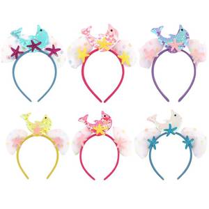 lot 14454 image: TODDER 6PCS Starfish Headband Under the Sea Party Birthday Party Decorations Glitter Mermaid Accessories Fish Tails for Costume Holiday Gifts