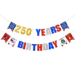 lot 14457 image: 250 Anniversary Usa Banner, 250 Anniversary Usa Merchandise for Party Decorations, 4th of July Decorations, American 250th Independence Day Decorations for Memorial Day