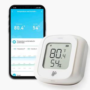 lot 14465 image: WiFi Thermometer Hygrometer Indoor Outdoor, Wireless Temperature Humidity Monitor with Electronic Ink Display, Tuya Smart App Alerts, Remote Sensor for Home, Greenhouse, Wine Cellar