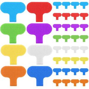 lot 14470 image: 40 Pcs Cable Labels Tags Multi Color Durable Cable Labels With Writable Surface, Waterproof Wire Labels For Electronics Organization Multi-Color Write On Cord Label, 2.44 X 1.49 Cord Tags (8 Colors)