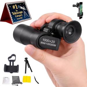 lot 14477 image: Mini Pocket Binoculars (1000x20) Pocket-Large  Smartphone Clip �� Perfect for Outdoor Explorations, Corner Metal Telescope, Waterproof High Powered Easy Focus Binocular(Black,High-end Version)