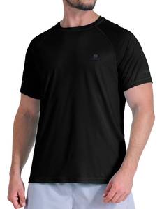 lot 14486 image: DFSOFT Mens Short Sleeve Workout Shirts Quick Dry Lightweight T-Shirts Gym Running Athletic Tshirt for Summer Black 3XL