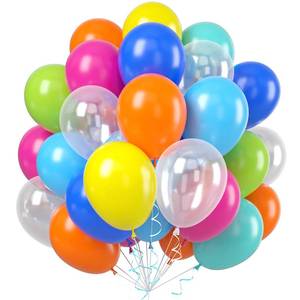 lot 14490 image: Pool Party Balloons, 60pcs 12 Inch Blue Green Orange Yellow Hot Pink Teal Clear Balloons for Sea Life Theme Birthday Pool Beach Theme Party Decorations