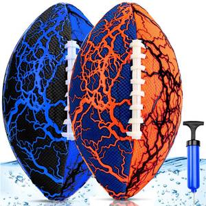 lot 17331 image: Jasonwell Pool Beach Water Football - 2Pack Strong Grip Waterproof Football for All-Weather Play Pool Toys Beach Games Outdoor Sports Toy Christmas Birthday Gifts for Kids Boys Teens Adults (ORN&BU)