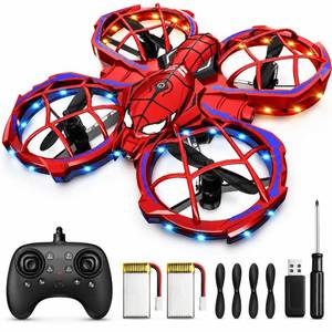 lot 18299 image: Spider Mini Drone for Kids, RC drone with LED Lights, Indoor & Outdoor Flying Toy for 8-12 Years Old Boys, 3 Speeds Mode, 360° Flips, Auto Hovering, Headless Mode, Easter Birthday Gifts for kids