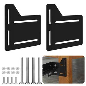 lot 18301 image: 2Pcs Queen Bed Modification Plate, Headboard Attachment Kit, Heavy Duty Bed Modification Plate, Headboard Attachment Bracket with Hardware (Matte Black, Headboard Matte Black)