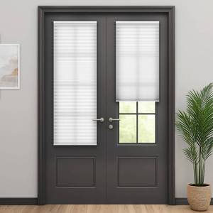 lot 18320 image: LazBlinds Cordless Cellular Shades for French Doors, No Drill French Door Blinds for Privacy, Light Filtering Honeycomb Shades for Front Door Patio Sliding Glass Door, 1 Pack, 12 W x 40 H, White