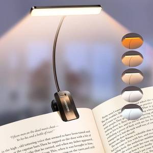 lot 18321 image: Glocusent 26 LED Rechargeable Book Light for Reading in Bed, Eye-Caring 5 Amber Colors and Stepless Dimming, Lasts 1 Week to a Months, Travel Clip on Lamp Gifts for Book Lovers, Men, Women & Kids