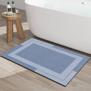 lot 18331 image: YDKGL Non Slip Bath Mat, Rubber Backing Ultra Thin Bathroom Rugs Fit Under Door Quick Dry Super Absorbent Washable Bath Rug Shower Mat for Bathroom Floor Bathtub Shower Sink, Easy Care Blue 20x 32