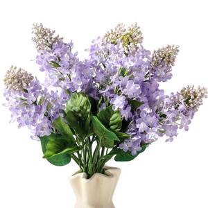 lot 19794 image: Thiccywoov 10 Pcs 24 Artificial Lilac Flowers Purple Fake Delphinium Antirrhinum Stem Real to Touch Faux Purple Lilac Flower Arrangements for Vase Table Centerpieces Wedding Bouquet Home Decoration