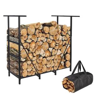 lot 19810 image: Vailge Firewood Rack Outdoor 4FT with Waterproof Firewood Carrier Bag, Adjustable Heavy Duty Steel Firewood Holder Storage, Log Rack for Fireplace, Fire Pit, Backyard, Camping
