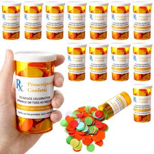 lot 19822 image: Yungyan 36 Pcs 12 Sets End of Year Nurse Graduation Party Favors Nurse Rx Prescription Confetti Class of 2026 with Medication Pill Bottles Label Stickers for Nursing Pharmacist Registered Bsn