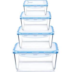 lot 19826 image: NUTRIUPS 112oz683417oz Large Glass Food Storage Containers with Airtight Lids, Square Meal Prep Container Set, Easy-Open Vented Lid, Oven Safe Baking Dish