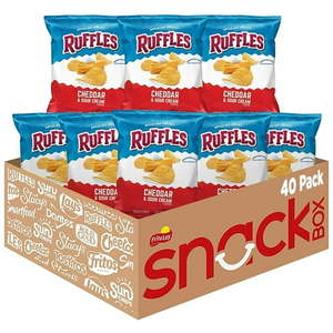 lot 19827 image: Ruffles Potato Chips  Cheddar & Sour Cream Flavor  1 oz Bags  40 Count Multipack