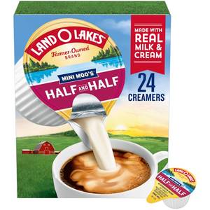 lot 19832 image: Land O Lakes Mini Moo��s Half & Half Creamer Singles, Shelf-Stable, 24 Count (Pack of 6)