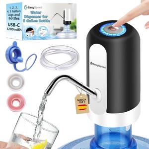 lot 20316 image: Water Dispenser for 5 Gallon Bottle, USB-C Electric Water Pump for 5 Gallon Jugs and Bottles, Portable Automatic Drinking Water Dispenser for Camping, Travel, Black