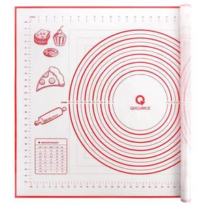 lot 20326 image: Extra Large Silicone Pastry Mat, Baking Mat with Measurement, Kitchen Counter Mat for Fondant, Rolling Dough, Pie Crust, Pizza and Cookies - Oven Liner MatKneading Matts, 24 x 32, Red