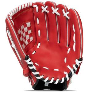 lot 20360 image: KRTOYUST�  Baseball Glove  Performance Composite Leather Baseball Mitts for Adult Youth  Baseball Softball Outfield Infield Mitts (Red, 10.5 Inch, Right Hand Throw)