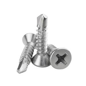 lot 20363 image: 120PCS #8 x 34 Sheet Metal Self Drilling Screws,410 Stainless Steel Flat Head Screws Phillips Head Self-Tapping Screws High-Strength Fast Sheet Metal Screws (12 to 1-14 Available) (Open Box, May Be Missing Pieces)