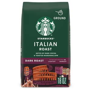 lot 20377 image: Starbucks Italian Roast  Ground Coffee  Dark Roast Hot or Iced Coffee  18 oz