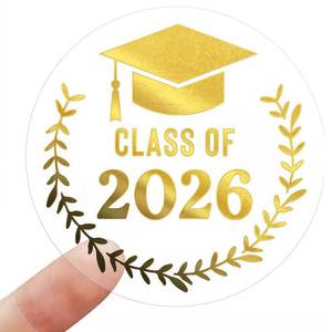 lot 20378 image: 120PCS Graduation Stickers,Class of 2026 Graduation Envelope Seals,Congratulations Graduates,Gold Seals for Certificates,Foil Metallic Seal,Labels Party (Golden)