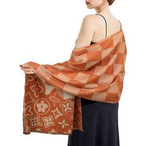 lot 20386 image: Relang Scarfs for Women Pashmina Silky Shawl Wrap for Evening Dressing Blanket Open Front Poncho Cape