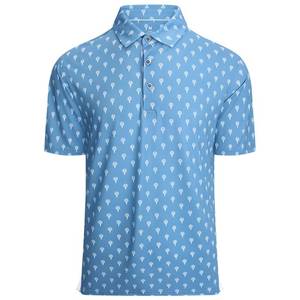 lot 20391 image: Esabel.C Golf Shirts for Men Dry Fit Performance Short Sleeve Print Moisture Wicking Collared Shirt, Grey whiteball, 5XL