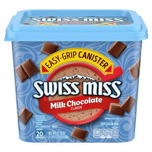 lot 20400 image: Swiss Miss Milk Chocolate Flavored Hot Cocoa Mix  22.23 OZ Canister (1 Pack)