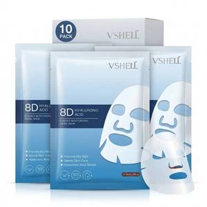 lot 20403 image: VSHELL Hyaluronic Acid Face Sheet Mask �� Hydrating & Plumping Facial Mask for Dry Skin �� Deep Moisturizing Skincare for Radiant Glass Skin Glow �� Daily Use �� 10 Pack