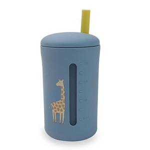 lot 20411 image: LITTEL RAWR Silicone Baby Sippy Cups for 6 months, 3 Stages Training Cup Straw Cup for Infants Toddlers and Kid, Soft Straw and Handles Unbreakable Easy Grip 7oz200ml (Blue)