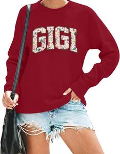 lot 20415 image: Gigi Sweatshirts for Women Grandma Sweatshirt Gifts for Grandmother Nana Letters Print Shirt Pullover Top Red