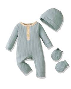 lot 20426 image: Yhnslsf Baby Boy Clothes 3-6 Months Fall Winter Baby Boy Rompers 3-6 Months Blue Long Sleeve Ribbed Romper Infant Boys Clothing Solid Knit Baby Jumpsuit Boy