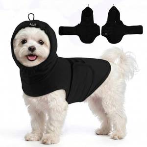 lot 20455 image: MIGOHI Small Dog Anxiety Vest  Dog Calming Vest for Small Dogs,Comfort Anxiety Shirt for Dogs,Pet Anxiety Jacket with Ear Cover for Fireworks,Thunderstorm,Separation,Loud Noise,Black,S