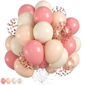 lot 20464 image: Dusty Pink Balloons, Neutral Balloons with Dusty Pink Ivory White Rose Gold Confetti Balloons for Girls Bridal Baby Shower Boho Birthday Wedding Decorations Supplies