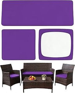 lot 1851 image: A 3-Pack Outdoor Patio Furniture Seat Couch Cushion Cover Set in Purple