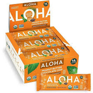 lot 2453 image: ALOHA Organic Peanut Butter Chocolate Chip Protein Bars 12-Pack