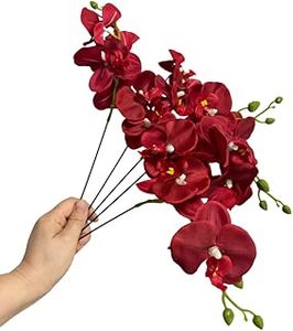 lot 2457 image: A 10 Set Artificial Silk Flower Birthday Cake Ornaments Red