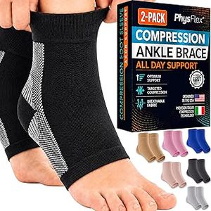 lot 20345 image: PhysFlex Compression Foot Sleeve with Arch Support - Size Medium