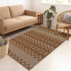 lot 1906 image: winolive Boho Rugs for Living Room,3x5 ft Braided Rug,Washable Faux Jute Rug for Bedroom,Cotton Soft Entryway Rugs,Floor Carpet with Rubber Backed,Non Slip,BrownWhite