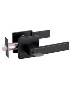 lot 2009 image: MENDOCK Entry Door Handle with Key GreenShield Lock Set, Heavy Duty Reversible Exterior and Interior Door Lever for Front Entrance, Bedroom and Room (1 Pack, Matte Black)