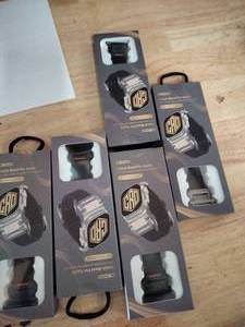 lot 2478 image: Crodi Leather Watch Band for Apple Watch Series 10 - 49mm Black 5 Pack