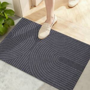 lot 2494 image: PLEASOR Front Door Mat Outside Entrance, Absorbent and Dirt Resistant Welcome Mat Indoor Outdoor, Non-Slip Backing Entry Mat, Easy Clean Low Profile Doormat for Entryway, 29x17, Grey