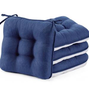 lot 3943 image: BETU Chair Cushions for Dining Chairs Set of 4,3.5 Thick Outdoor Indoor Chair Pads with Ties,Non Slip Backing and Covers, Seat Cushion for Kitchen Dining,Bar,Patio Furniture15.5X15.5X3.5,Navy Blue