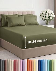 lot 3947 image: Extra Deep King Sheet Set - 6 Piece Breathable and Cooling Sheets - Hotel Luxury Bedding for Women, Men, Kids & Teens - Easy & Secure Fit - Soft, Wrinkle Free & Comfy - Extra Deep Pockets - Sage Green