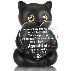 lot 4026 image: FOUGSTA Appreciation Gift for Cat Lovers, Encouraging Gift for Cat Lovers, Uplifting Present for Women, Motivational Decor for Office, Affirmation Kitty Figurine, XXS22