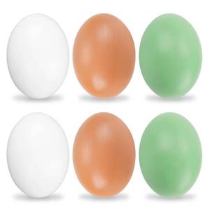 lot 4029 image: YunKo 6Pcs Wooden Fake Nest Eggs Easter Eggs for Craft Get hens to Lay Eggs 3 Colors