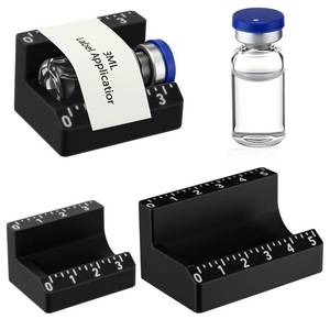 lot 4036 image: Fiwochic 2 Pcs 3ml and 10ml Peptide Vial Label Applicator Bottle Labeling Application Tool for Small Jars Essential Oils Containers Bottles (Black)