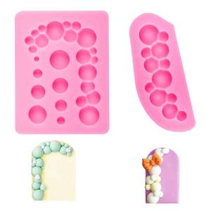 lot 4039 image: 2 PCS 3D Pearl Fondant Mold Semi Sphere Ball Chocolate Silicone Molds Bubble Cake Decorating Baking Molds for Cake Decoration, Candy, Desserts, Sugar Craft, Resin, Soap, Clay Crafts